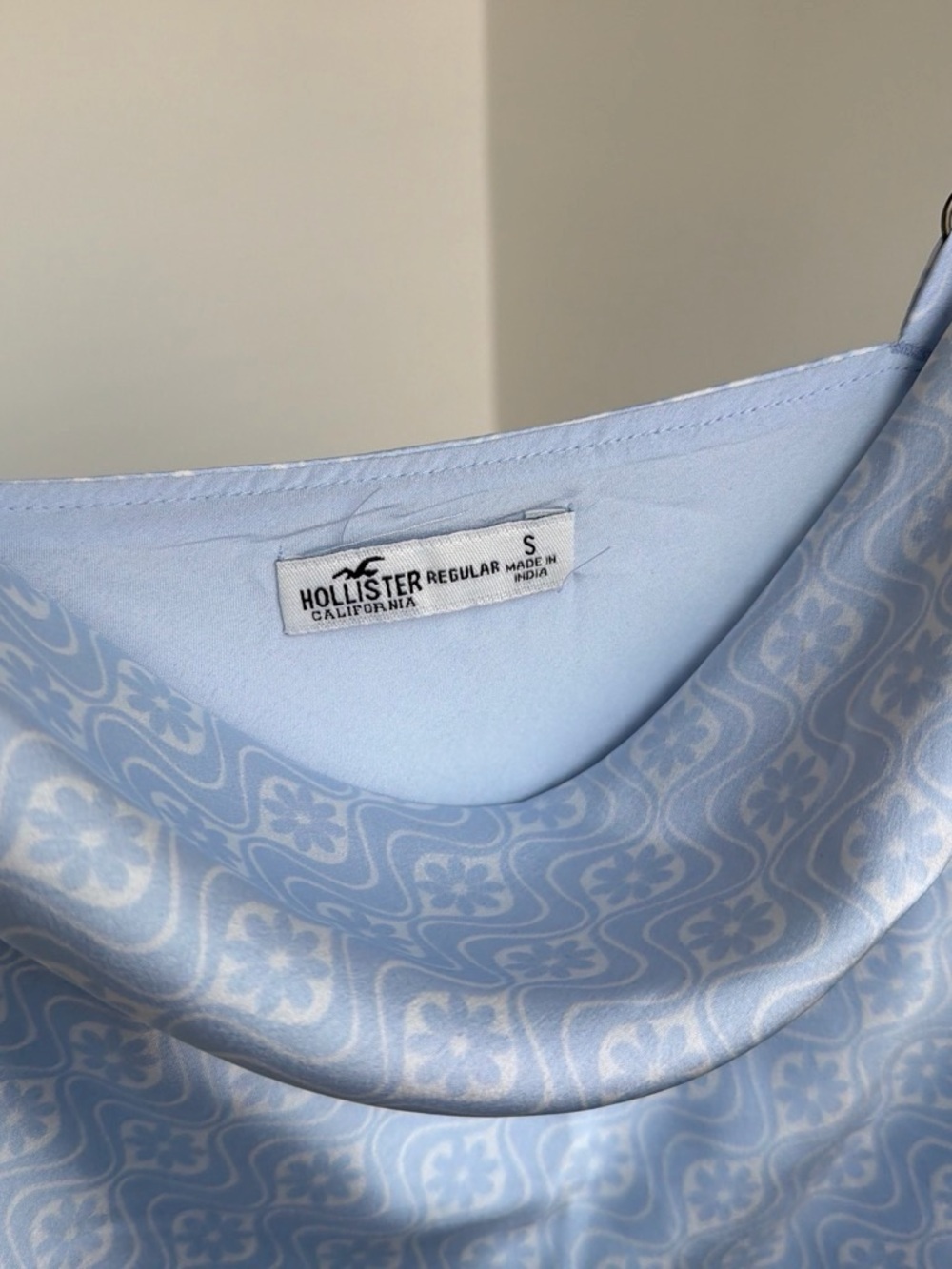 Hollister Light Blue Cowl Neck Mini Slip Dress - Picture 3 of 3